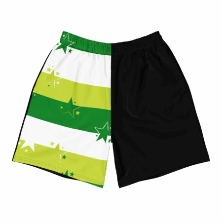 Unisex Athletic Long Shorts Stars Green